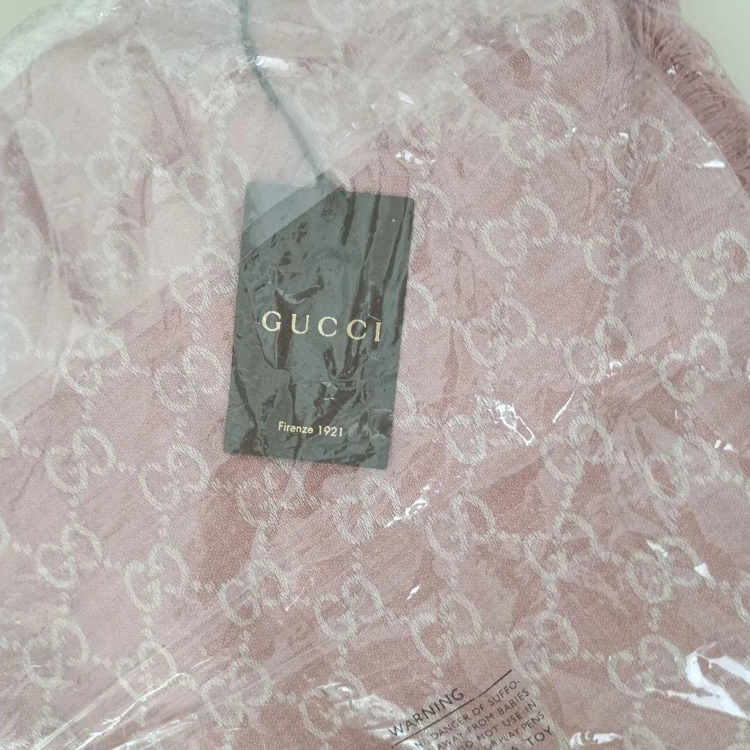 GUCCI グッチ GG柄 大判　マフラー　ストール ピンク