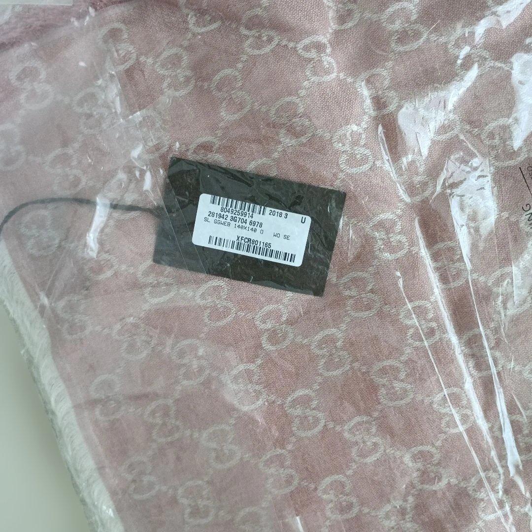 GUCCI グッチ GG柄 大判　マフラー　ストール ピンク