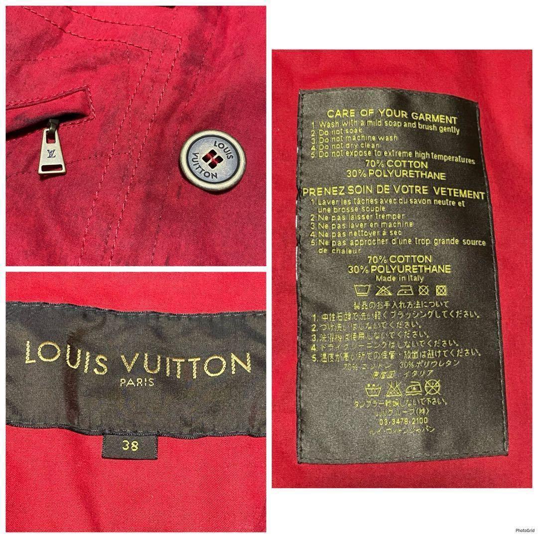 ルイヴィトン　LOUIS VUITTON　トレンチコート　モノグラム　赤　38