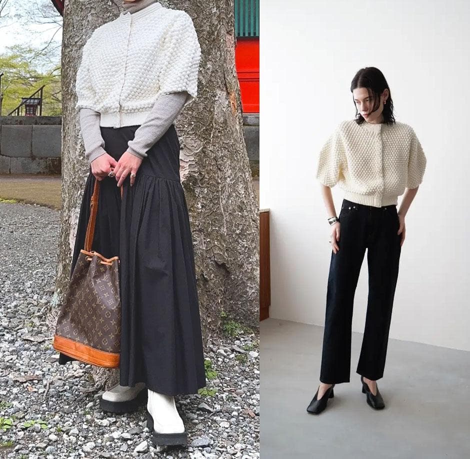 美品 CLANE 2,8万円 ホワイトのニットカーディガン セーター クラネ