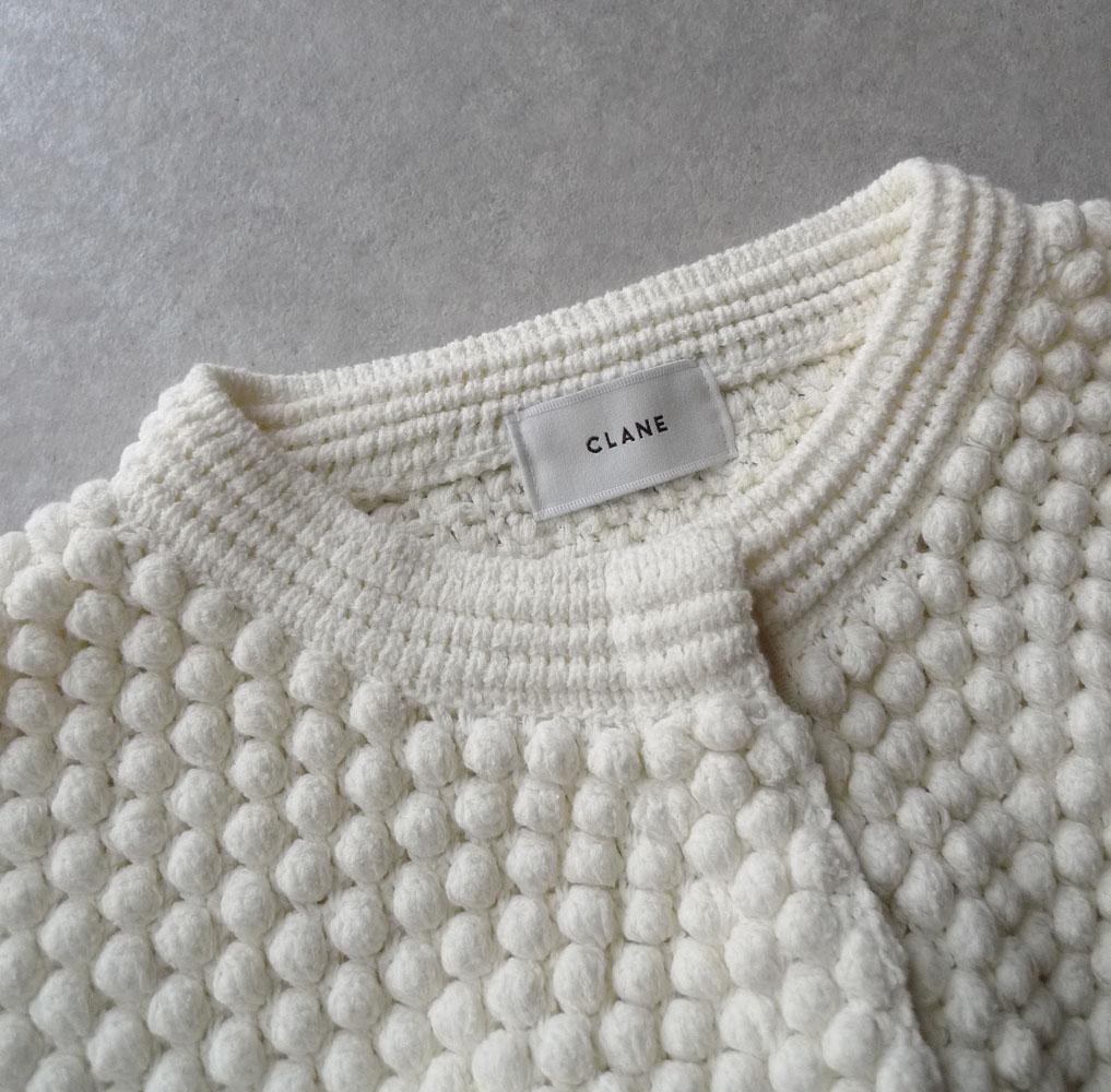 美品 CLANE 2,8万円 ホワイトのニットカーディガン セーター クラネ
