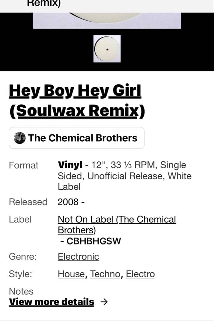 洋楽 Chemical Brothers hey boy Soulwax Remix