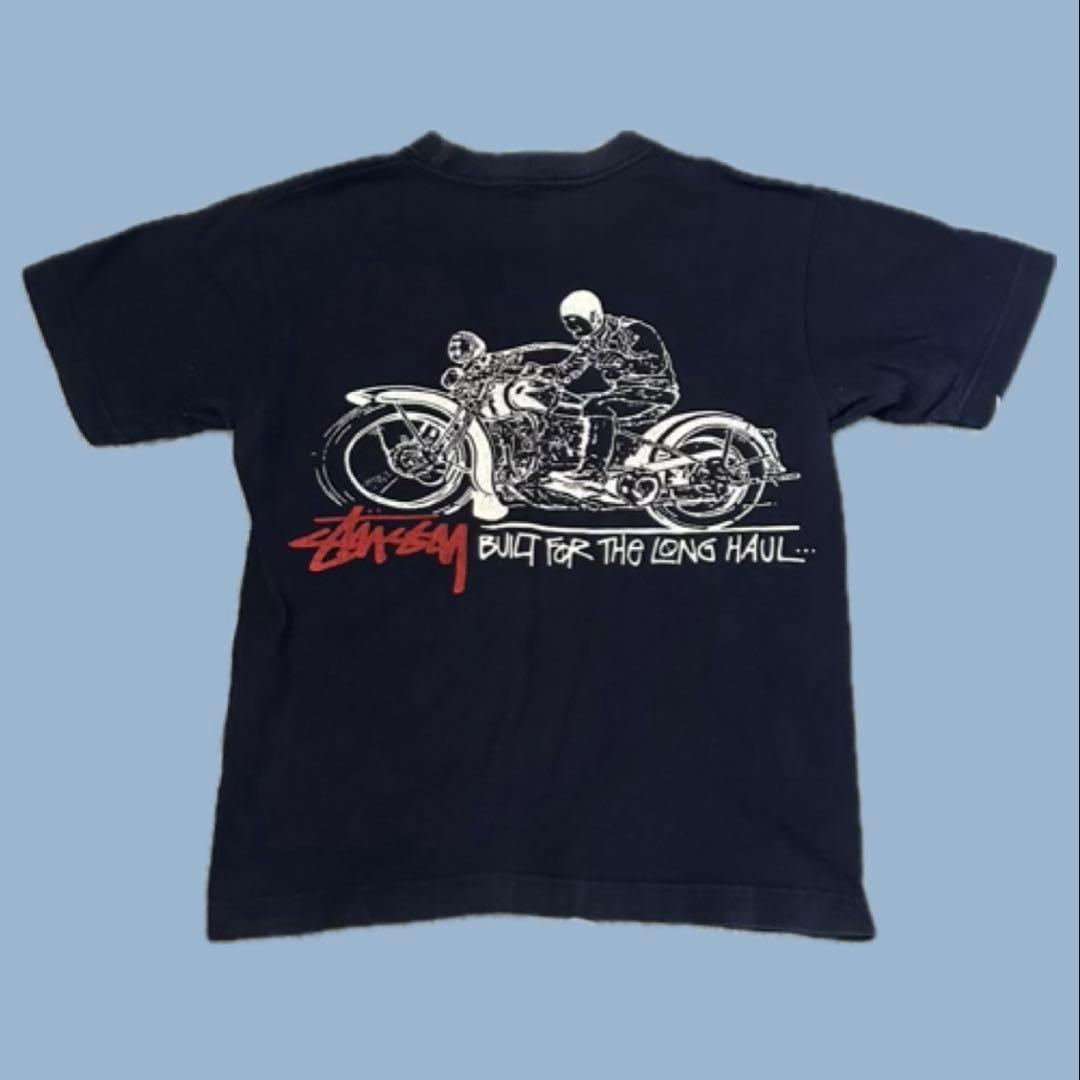 old Stussy ハーレーTシャツ S ネイビー