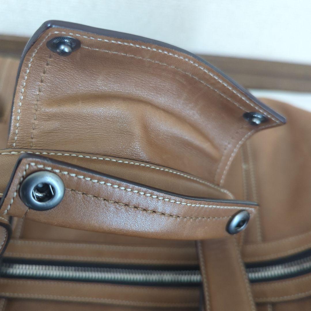 COACH ブラウン レザー ボストンバッグ