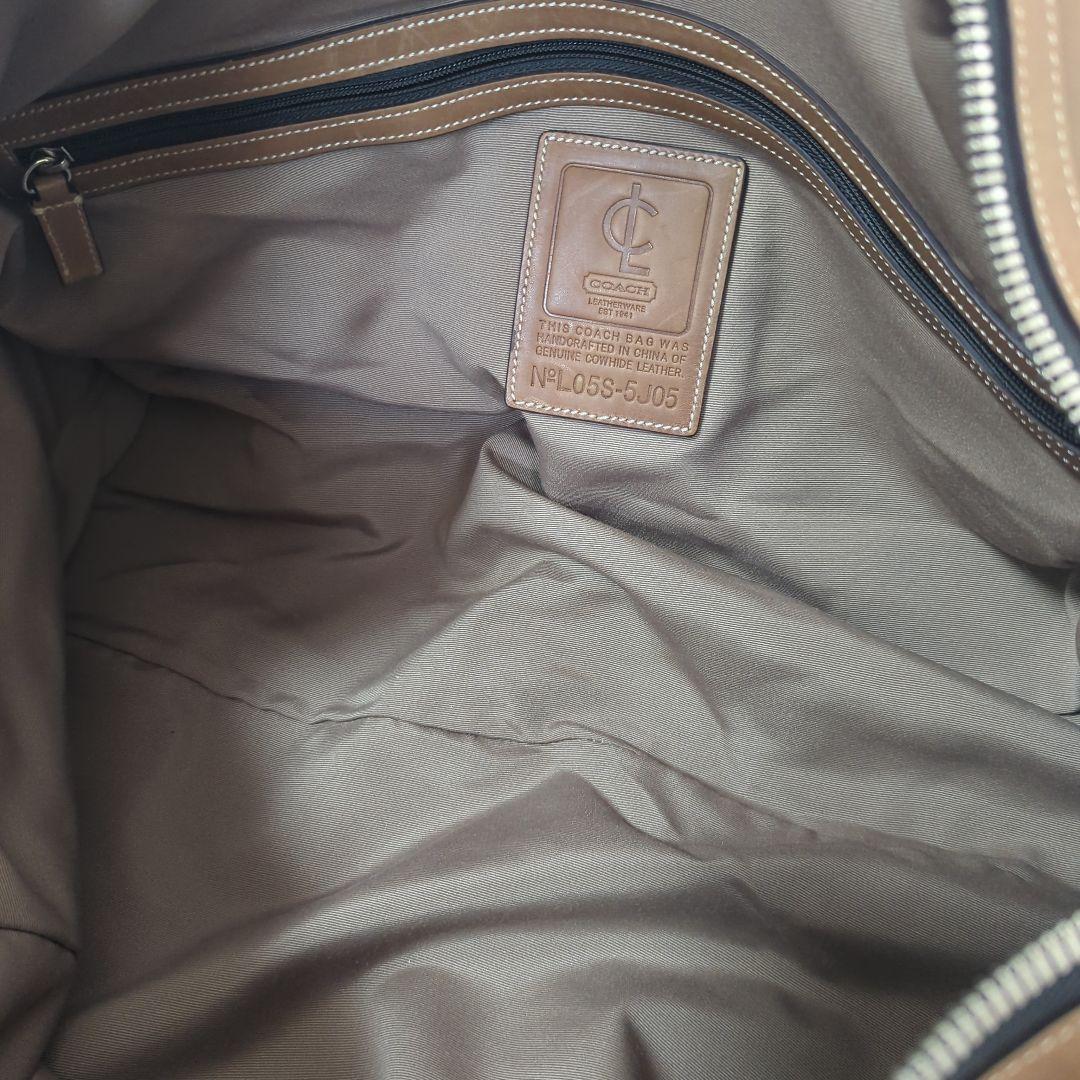 COACH ブラウン レザー ボストンバッグ