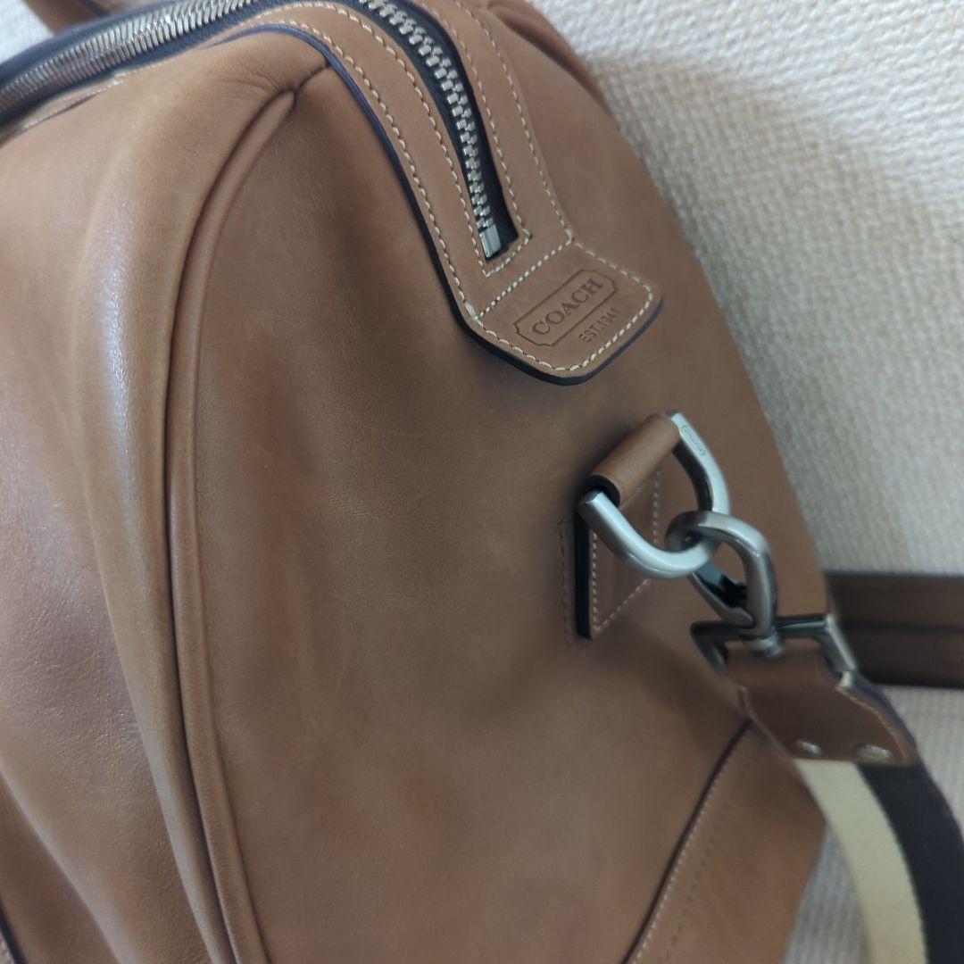 COACH ブラウン レザー ボストンバッグ