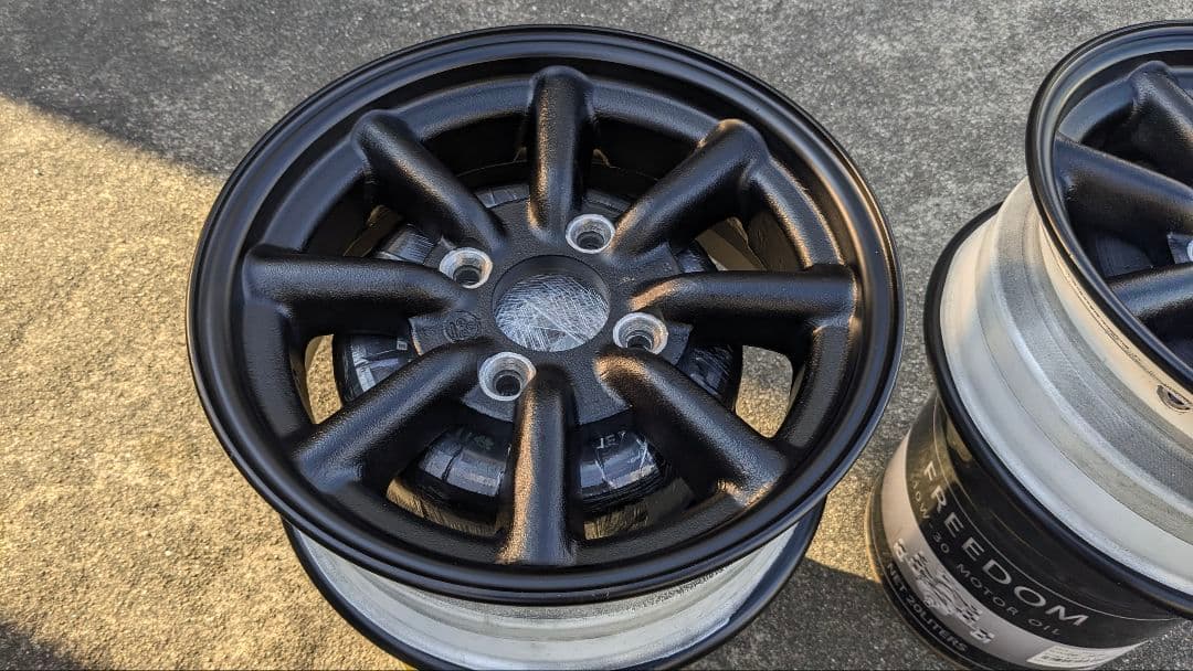 オブジェ使用のRSワタナベアルミホイール14−6J-114.3オフセット＋21