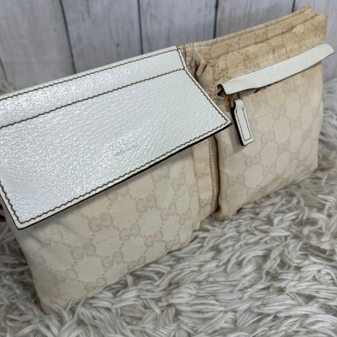 GUCCI GGキャンバス ボディバッグ ウエストポーチ　シェリーライン