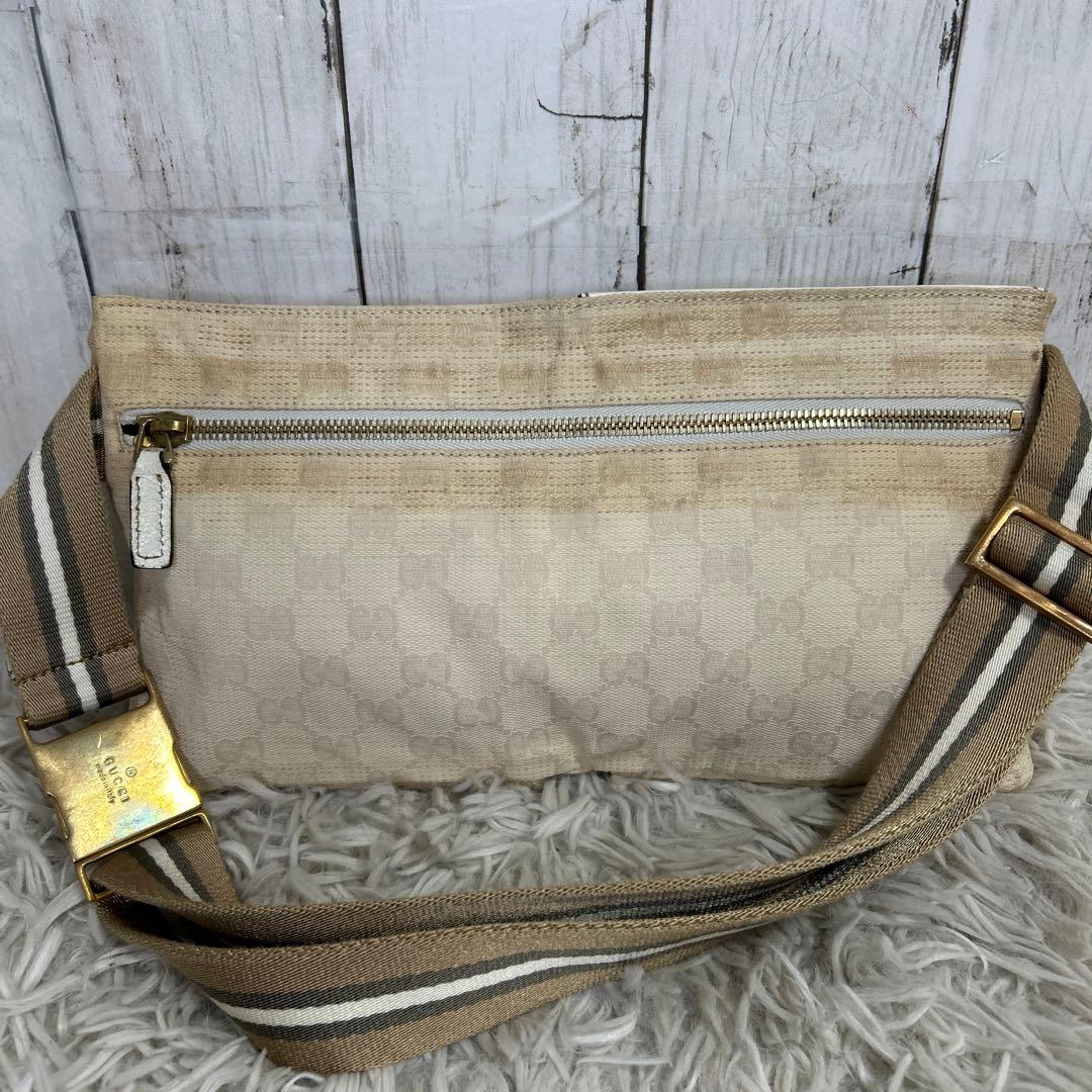 GUCCI GGキャンバス ボディバッグ ウエストポーチ　シェリーライン