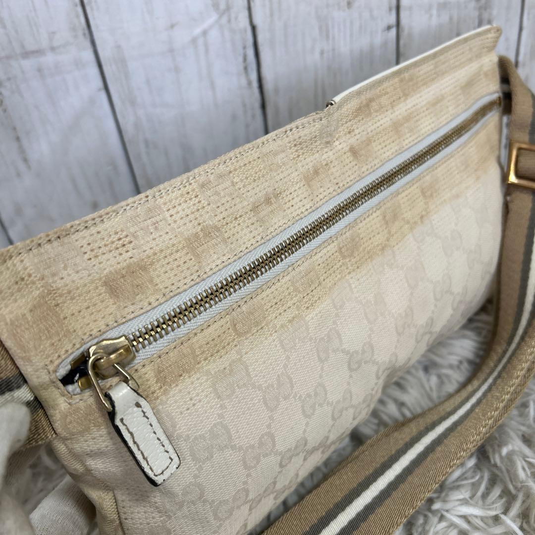 GUCCI GGキャンバス ボディバッグ ウエストポーチ　シェリーライン