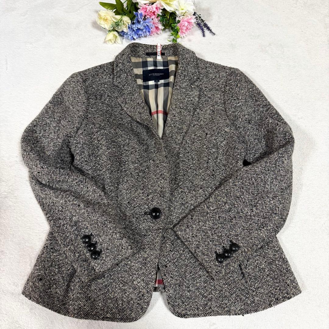 希少46サイズ★BURBERRY バーバリーロンドン　ジャケット ツイード