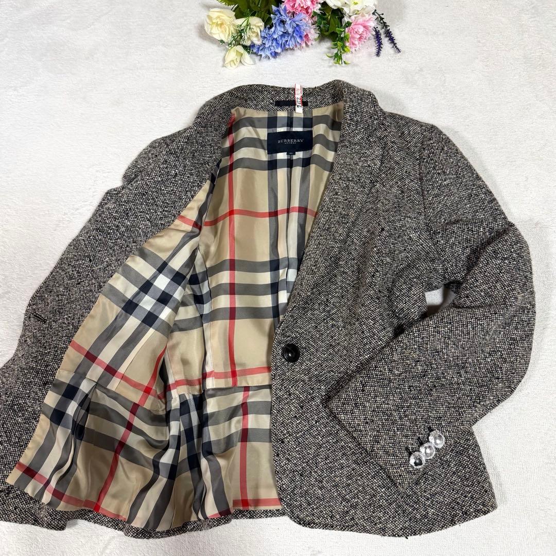 希少46サイズ★BURBERRY バーバリーロンドン　ジャケット ツイード