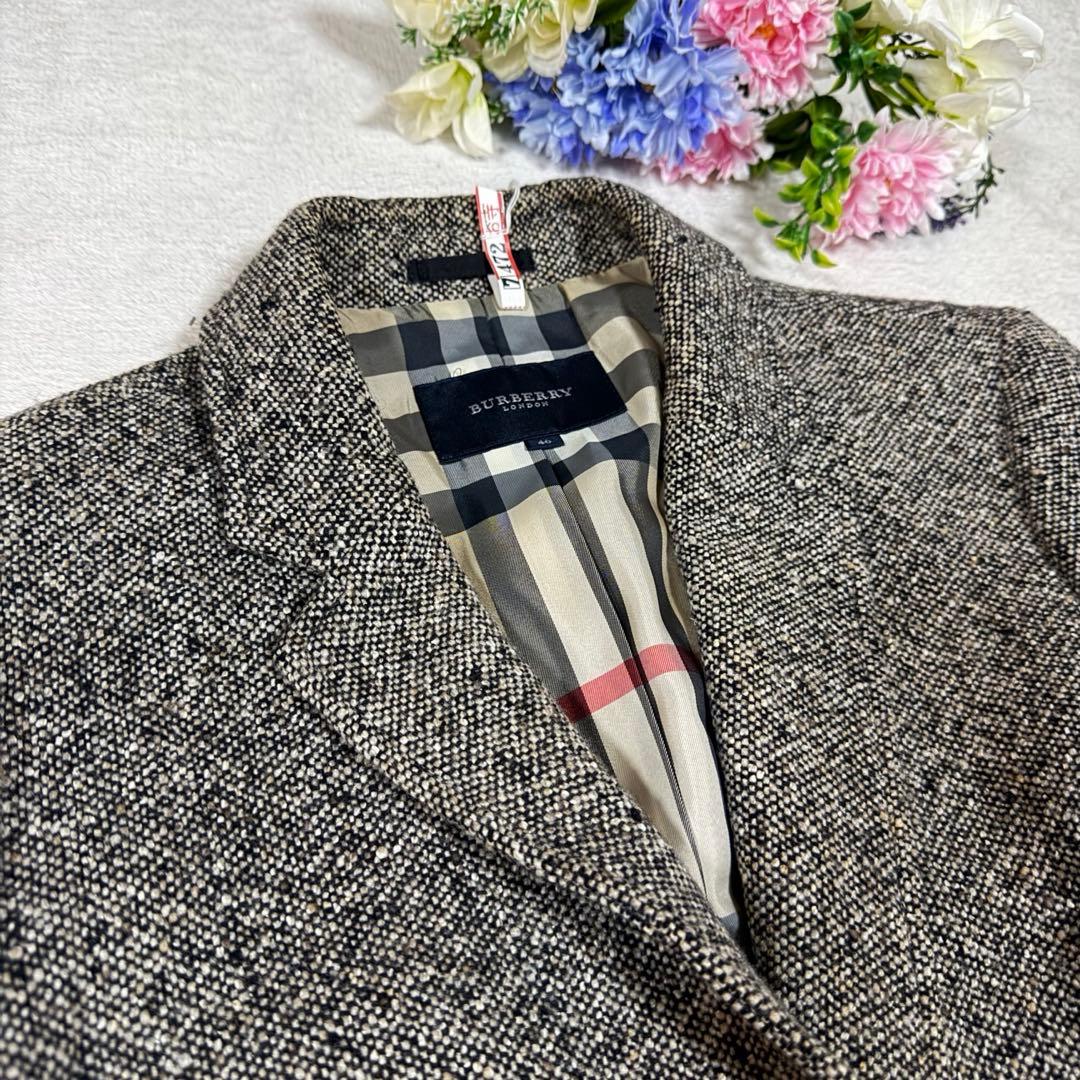 希少46サイズ★BURBERRY バーバリーロンドン　ジャケット ツイード