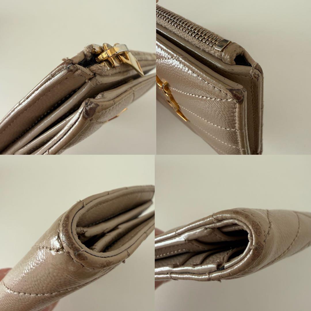 SAINT LAURENT モノグラム バイフォールドウォレット ダークベージュ