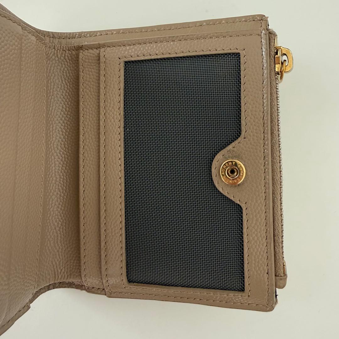 SAINT LAURENT モノグラム バイフォールドウォレット ダークベージュ