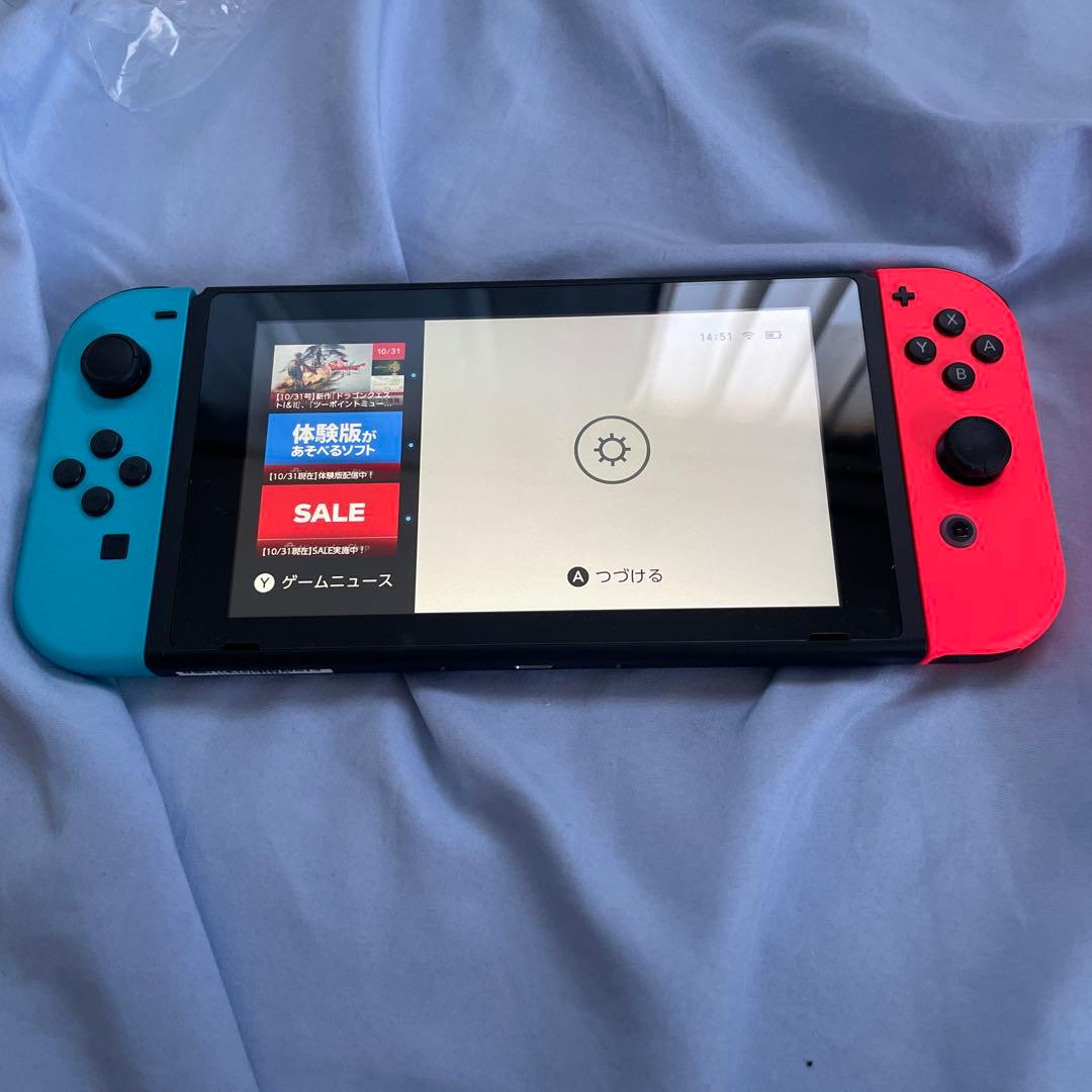 Nintendo Switch 本体 + 付属品　タフポーチ付き　ジョイコン難有