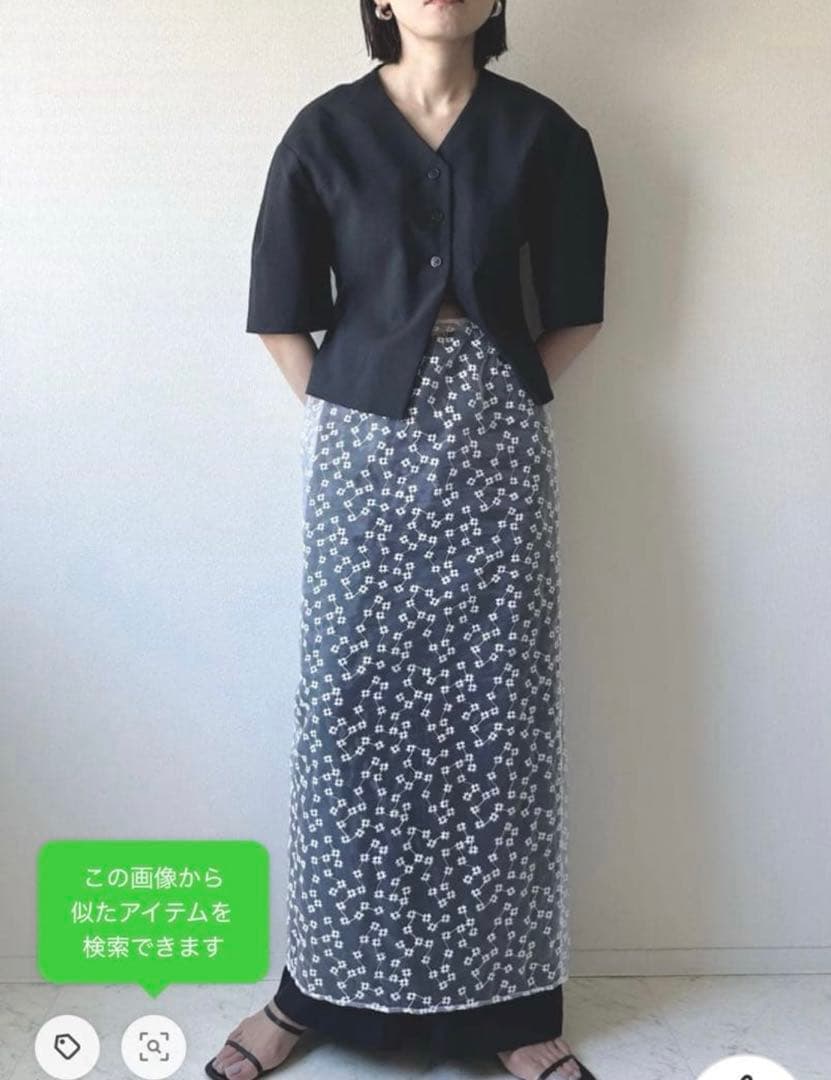 LOEFF ロエフ クローバー エンブロイダリー スカート