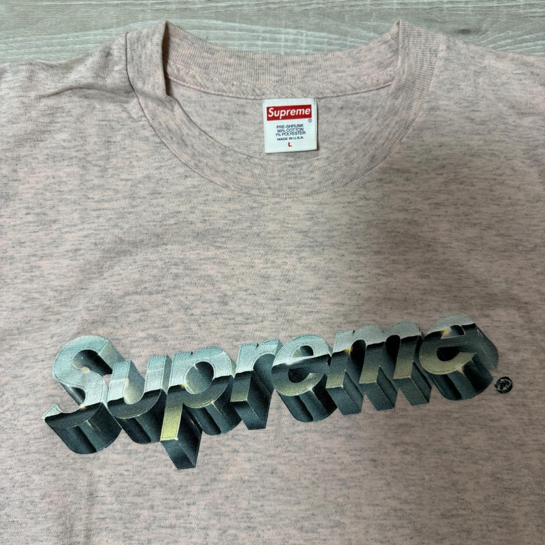 Supreme ロゴ Tシャツ Lサイズ ピンク