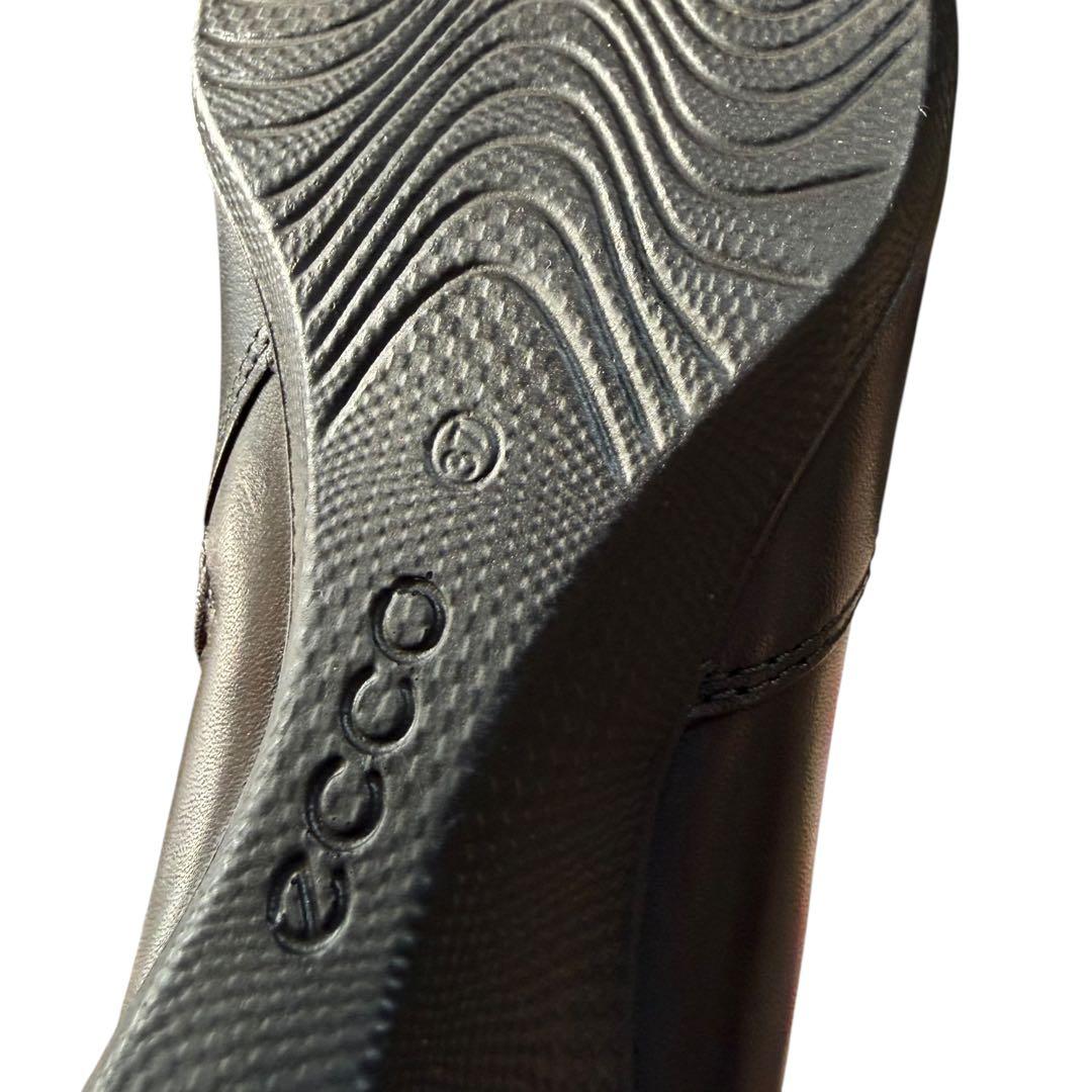 ecco ✨ レザーショートブーツ ゴアテックス 黒 サイドジップ23.5cm