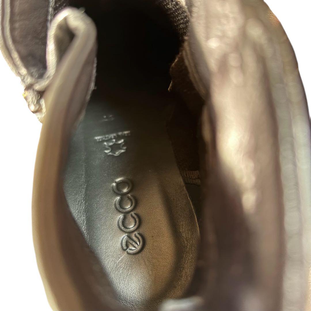 ecco ✨ レザーショートブーツ ゴアテックス 黒 サイドジップ23.5cm