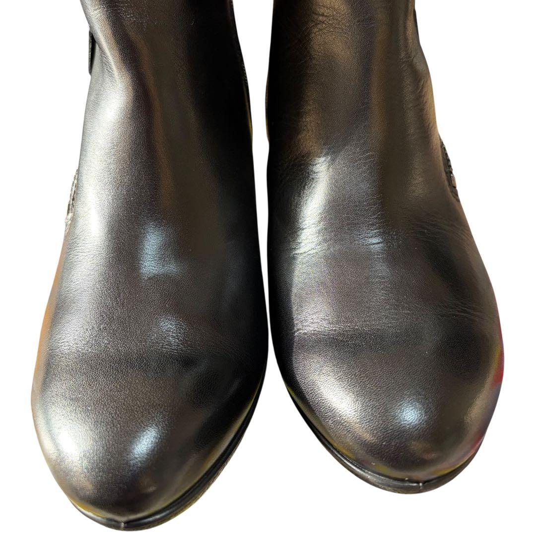 ecco ✨ レザーショートブーツ ゴアテックス 黒 サイドジップ23.5cm