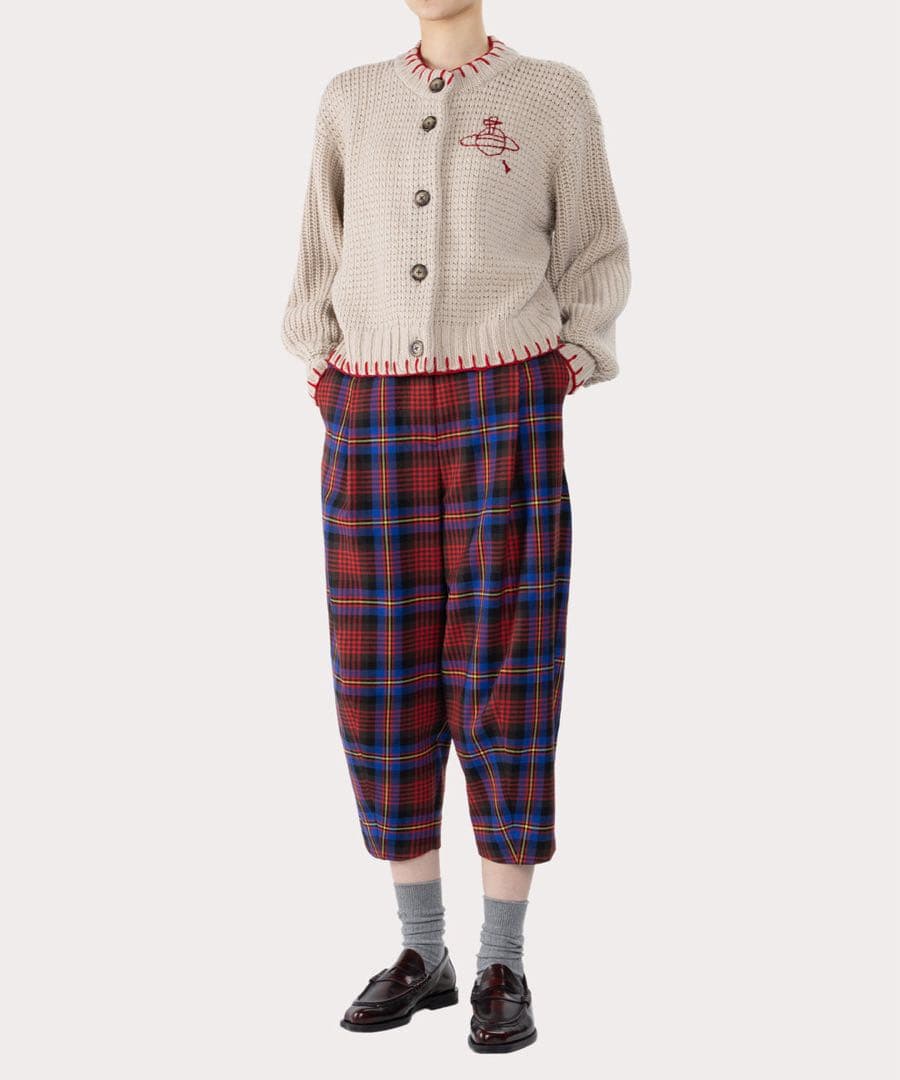 Vivienne Westwoodブランケットステッチ マフラー付きカーディガン