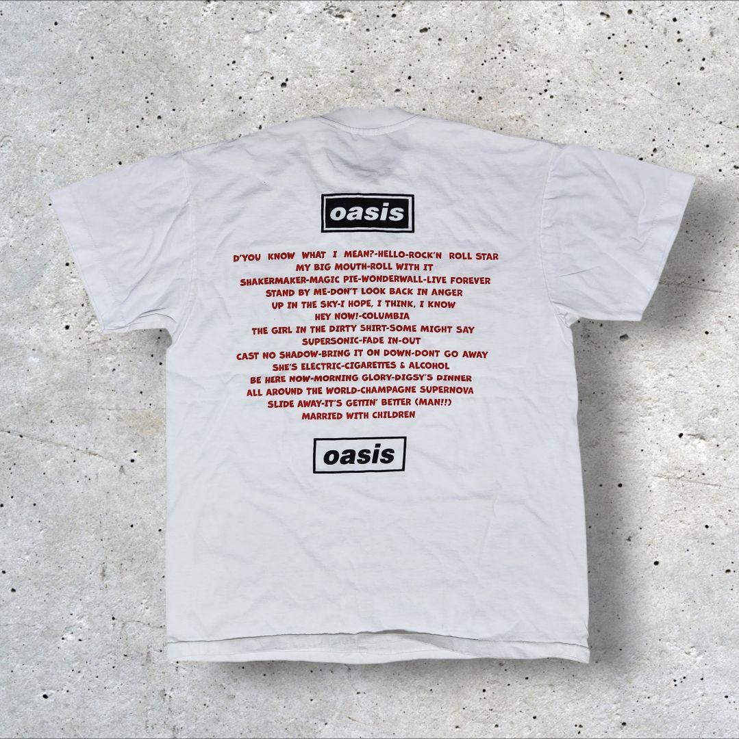 SCREEN STARS oasisオアシス バンドTシャツL白バックプリント