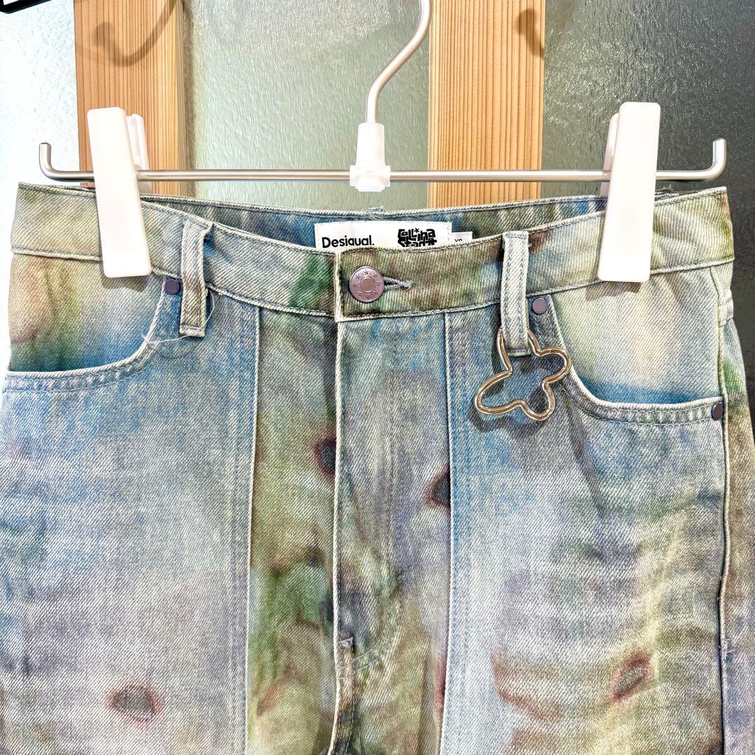 極美品♡デシグアル　コリーナストラーダ　デニム　パンツ　ワイド　ビジュー　個性的