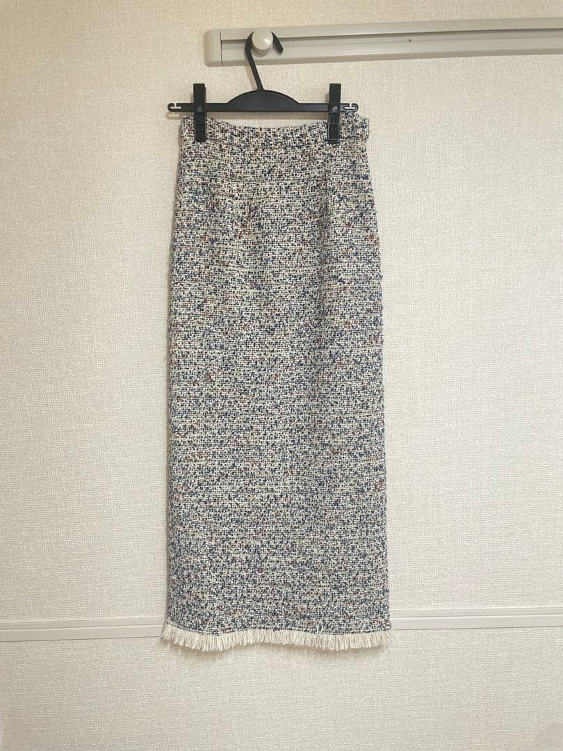 L'AUBE BLANC Mix tweed Pencil skirt Sサイズ