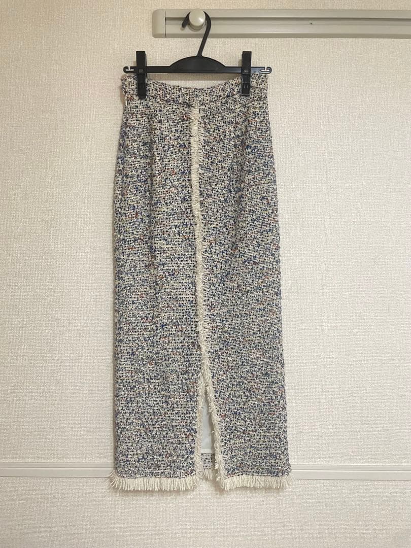 L'AUBE BLANC Mix tweed Pencil skirt Sサイズ