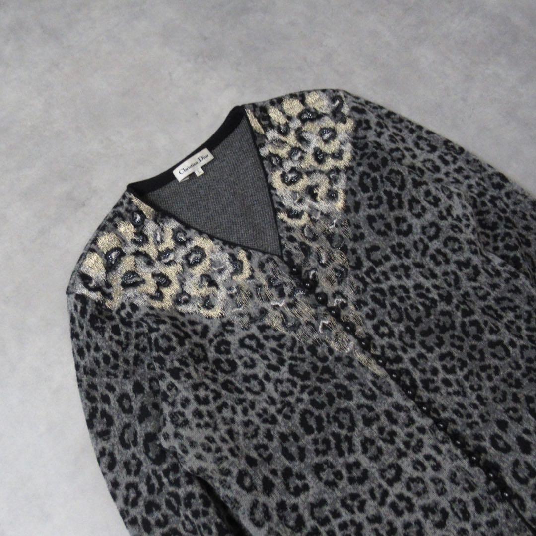 専用 Christian Dior / 90s レオパード柄 カーディガン