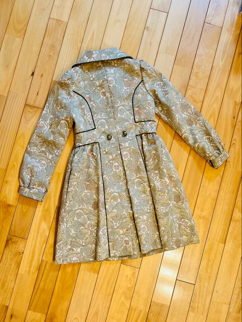 希少ロイスクレヨン花柄ゴブラン織ジャガード刺繍ロングコート