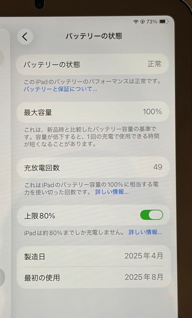 iPad mini 第7世代 256GB Wi-Fi バッテリー100% 箱付