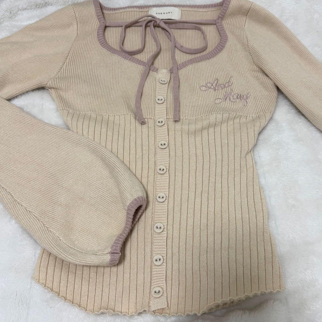トップス andmary sonique knit tops ivory