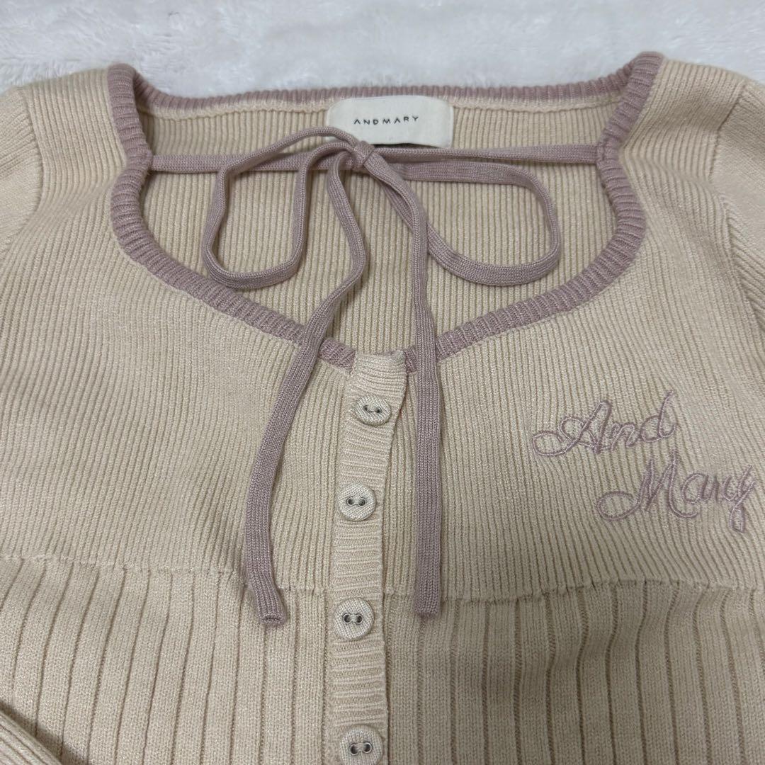 トップス andmary sonique knit tops ivory