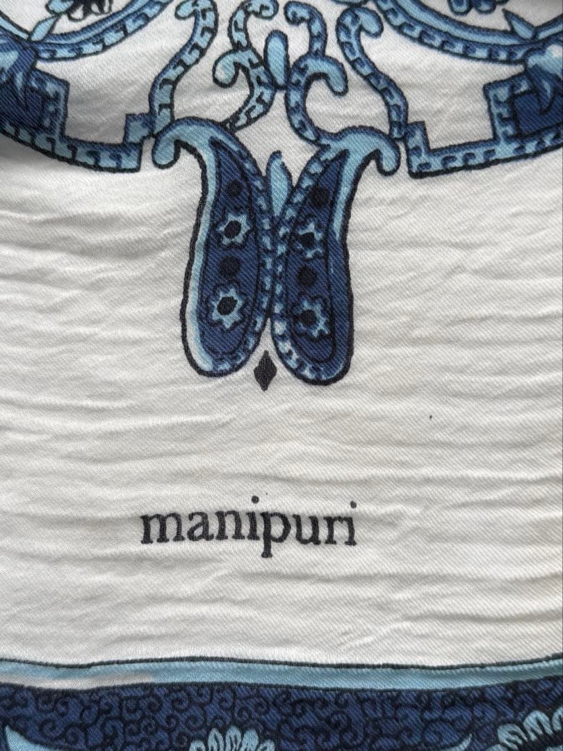 manipuri マニプリ　大判ストール　ペイズリー柄