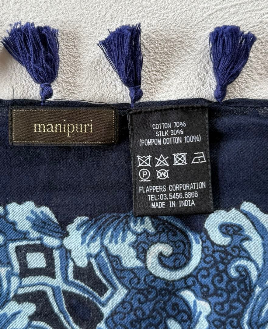 manipuri マニプリ　大判ストール　ペイズリー柄