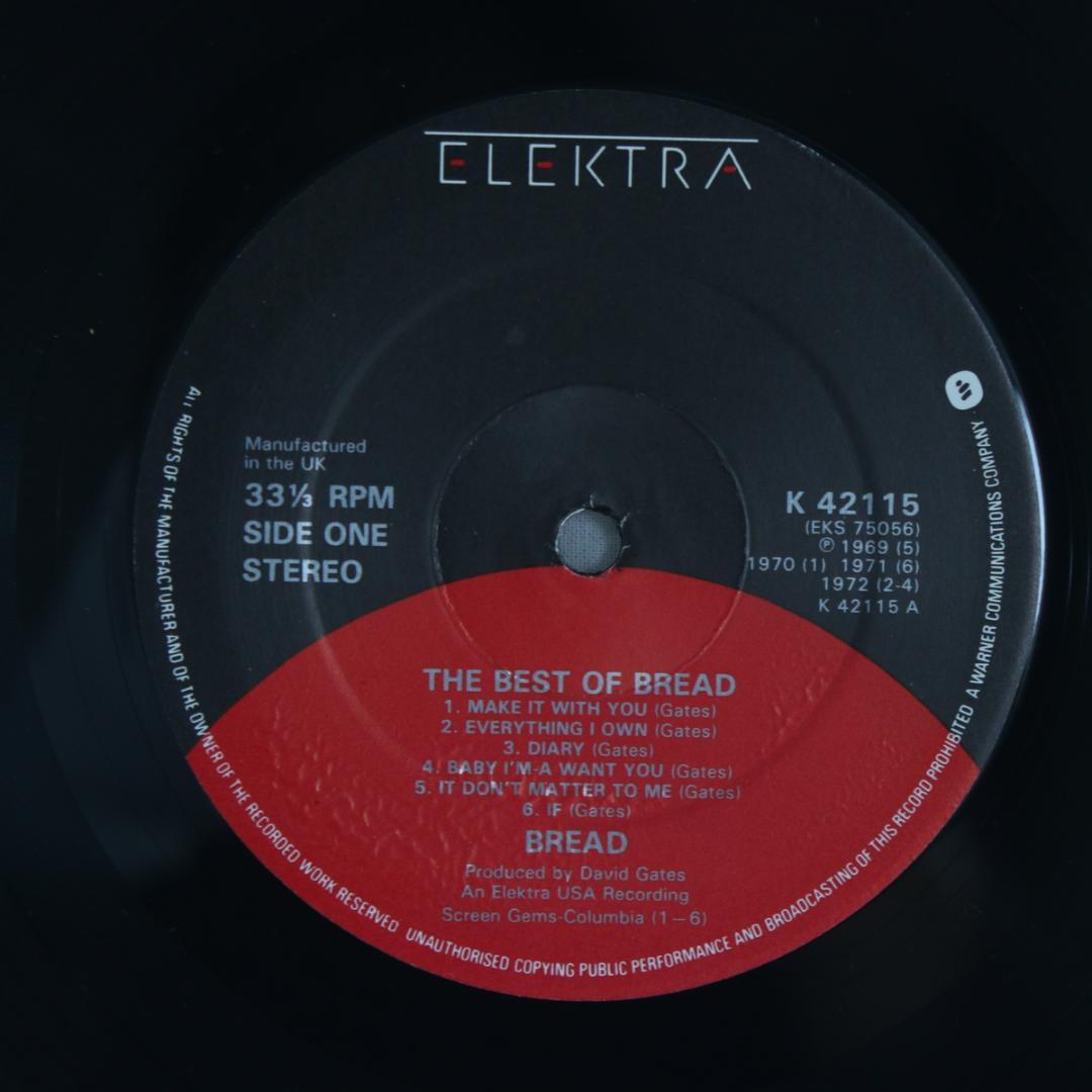 英LP The Best of Bread UK盤 Stereo ブレッド