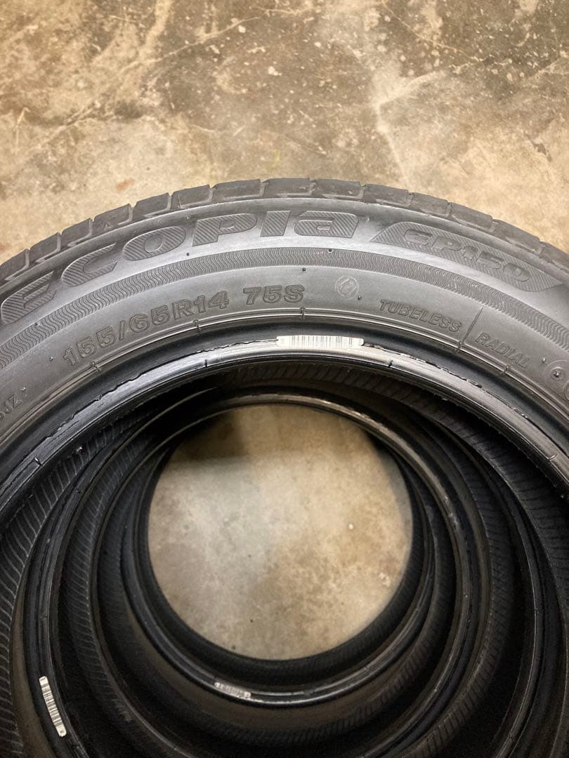 ブリヂストン 155/65R14 ECOPIa 4本セット サマータイヤ　中古品