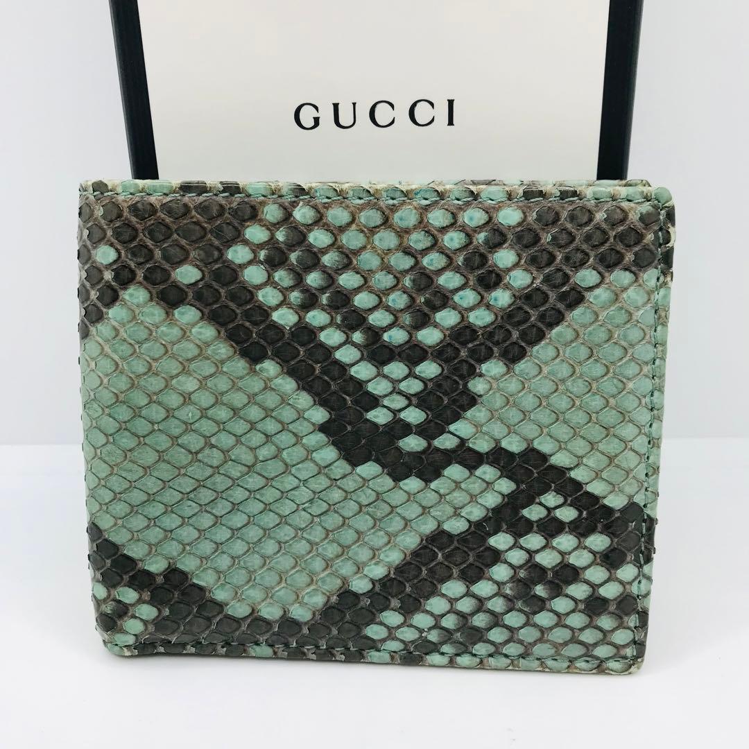 GUCCI✨パイソン 二つ折り財布 バイカラー ウォレット wallet 希少