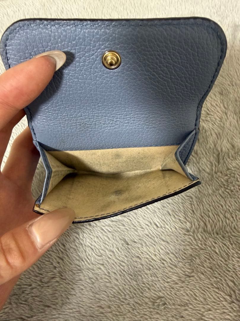 Chloé クロエ 3つ折り財布 ブルー Mチャーム 箱あり 正規品