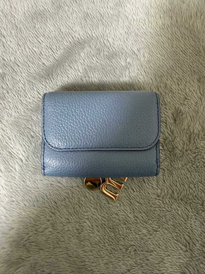 Chloé クロエ 3つ折り財布 ブルー Mチャーム 箱あり 正規品