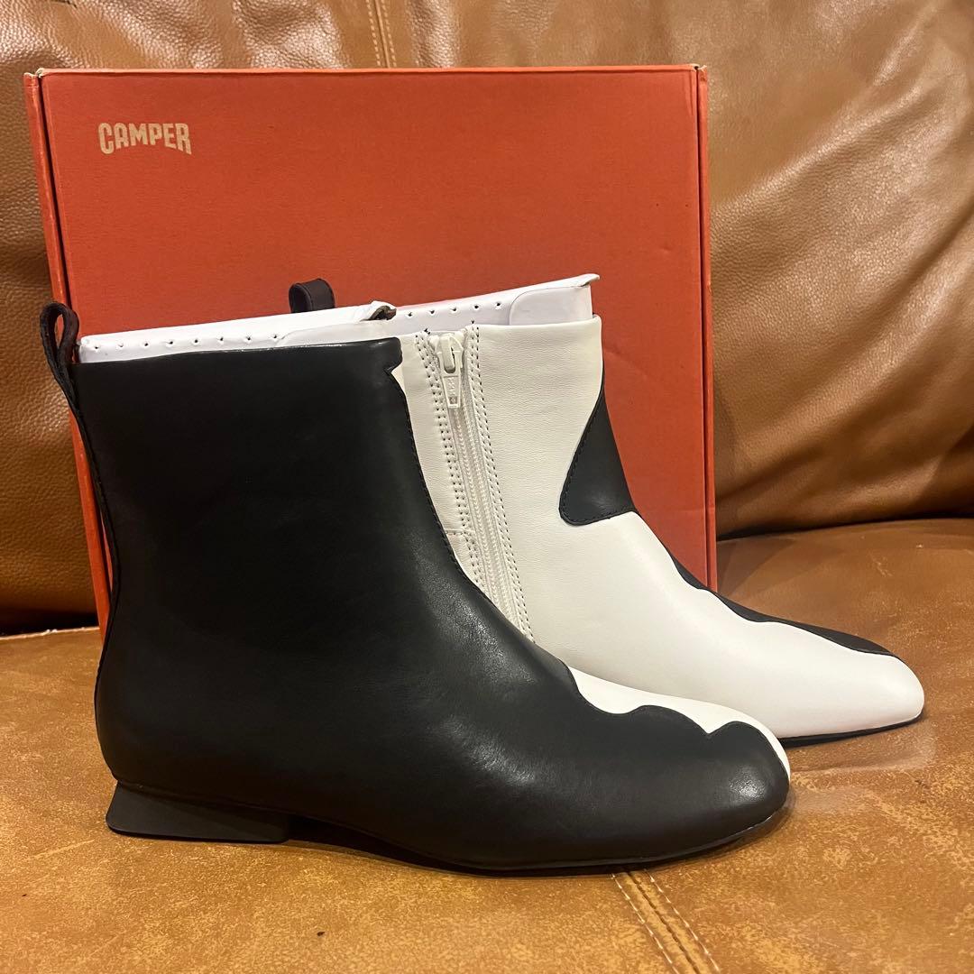 【新品完売品】CAMPER Twins レザーバイカラーブーツ 23cm