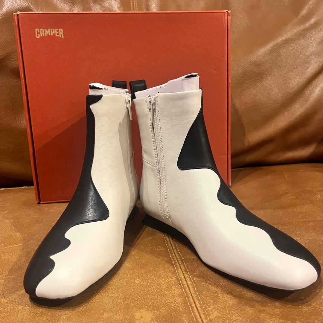 【新品完売品】CAMPER Twins レザーバイカラーブーツ 23cm