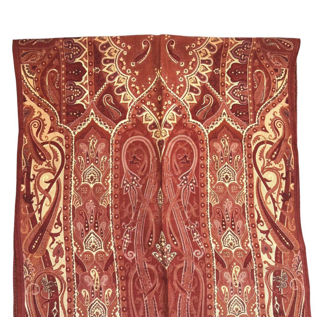 美品 高級✨ETRO エトロ 大判ストール ペイズリー ボタニカル シルク混