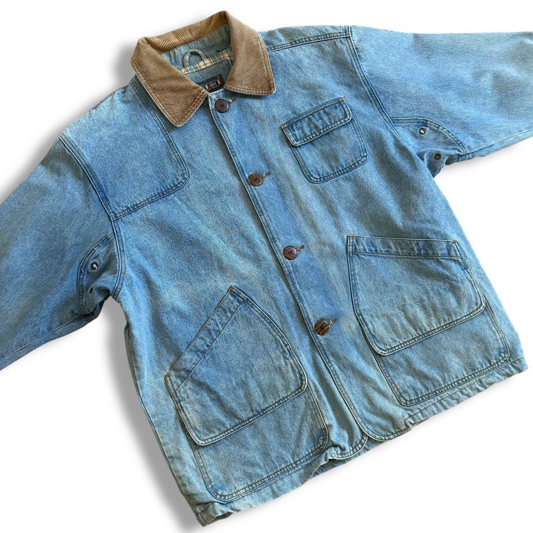雰囲気系 90s vintage デニム ハンティングジャケット 鬼フェード L