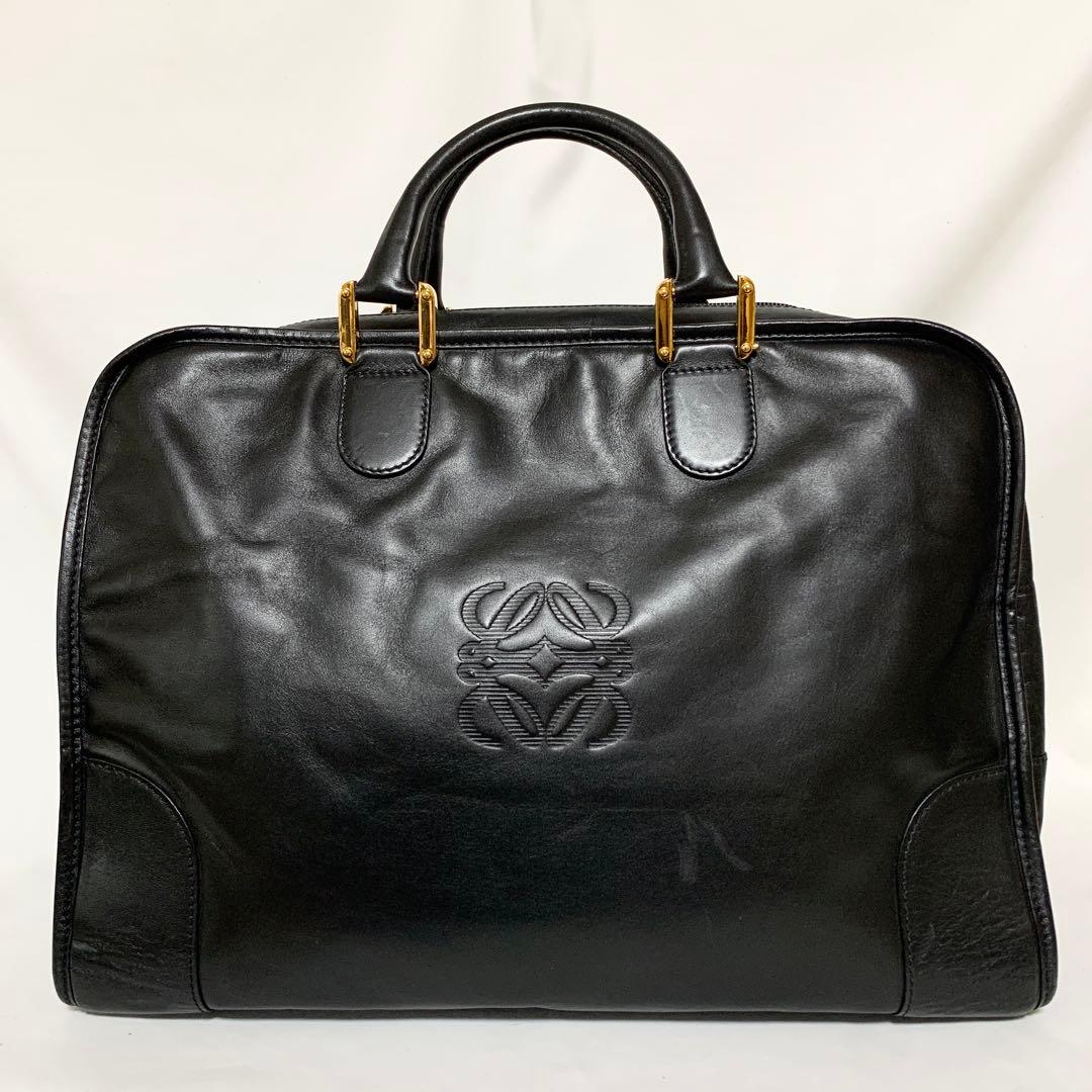 良品 LOEWE ロエベ ハンドバッグ ボストンバッグ アマソナ40 アナグラム