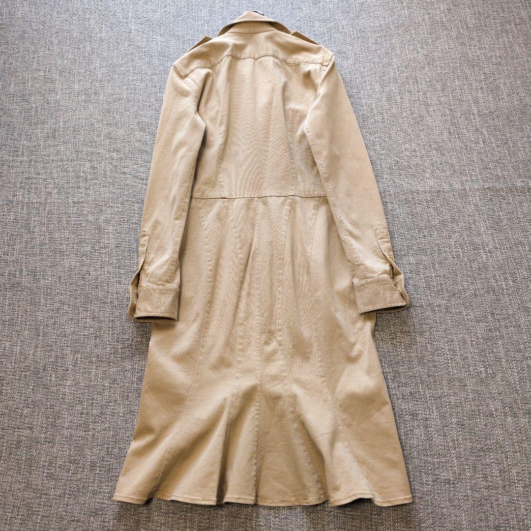 ラルフローレン　国内正規　美シルエット　ストレッチシャツワンピース　ダメージ加工