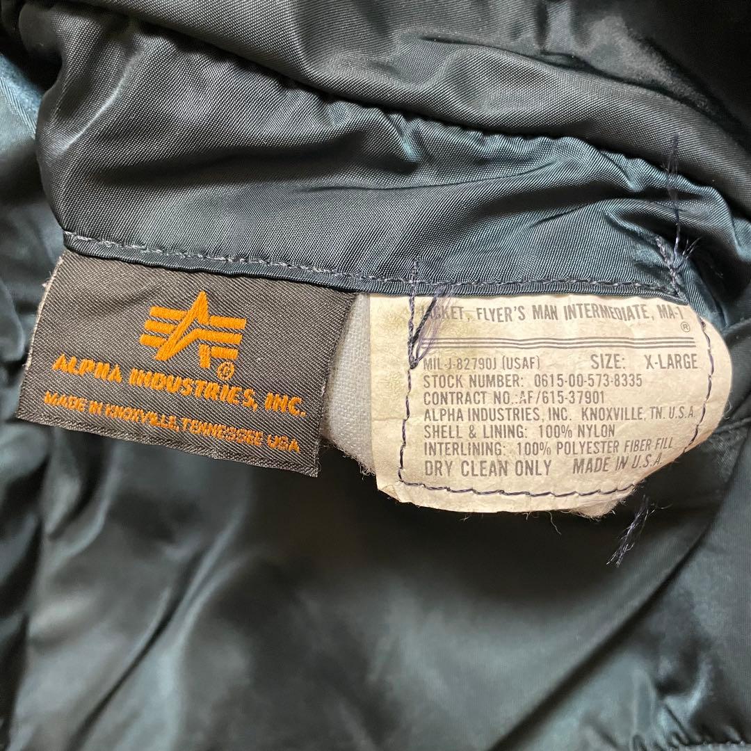 ALPHA 90s ヴィンテージ MA-1 ネイビー XLサイズ USA製
