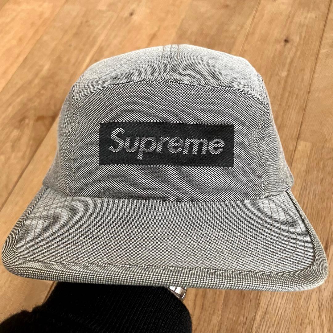 supreme Jacquard Logo Camp Cap グレー キャップ